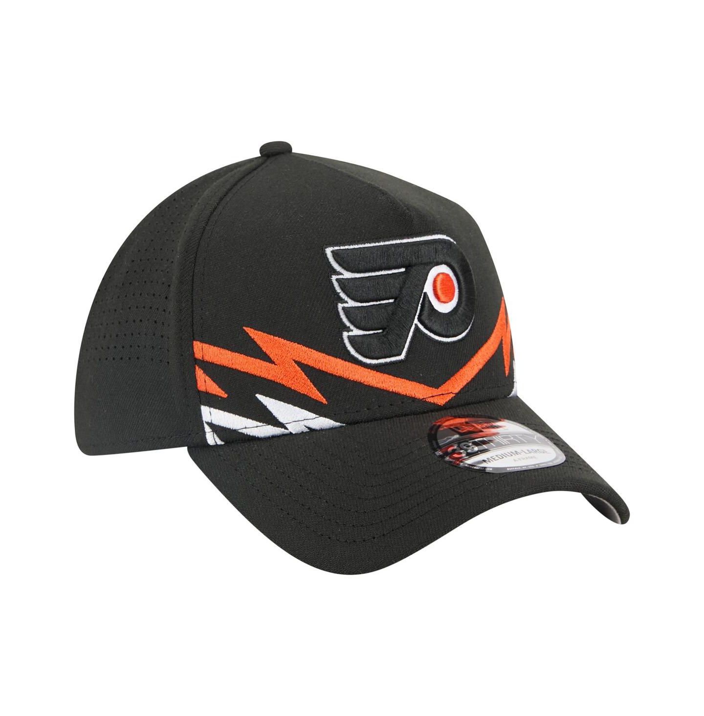 Мужская кепка New Era Black Philadelphia Flyers 39THIRTY A-Frame Perforated Flex Hat — фото 3
