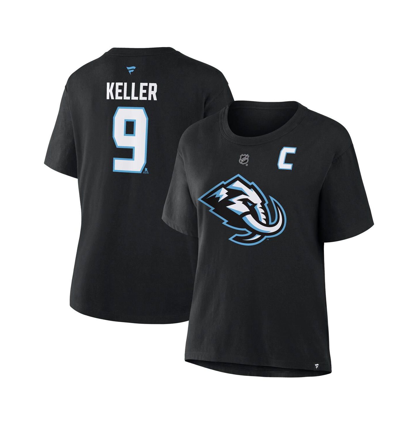 Женская футболка Fanatics Clayton Keller Black Utah Mammoth Authentic Stack Name & Number — фото 1