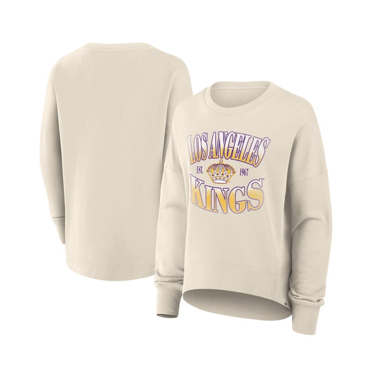 Женская толстовка Fanatics Cream Los Angeles Kings Oversized Vintage Slice Pullover — фото 1