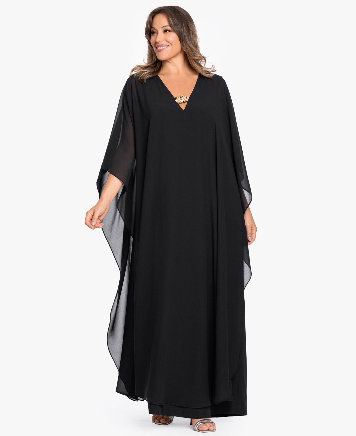 Plus Size V-Neck Long Kaftan Dress