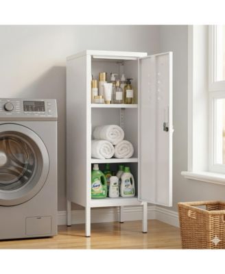 Lockable Metal Locker Cabinet,  Metal Storage Cabinet with Lock, Adjustable Shelf and Ventilation, Steel Locker for Gym, School, Office, Home