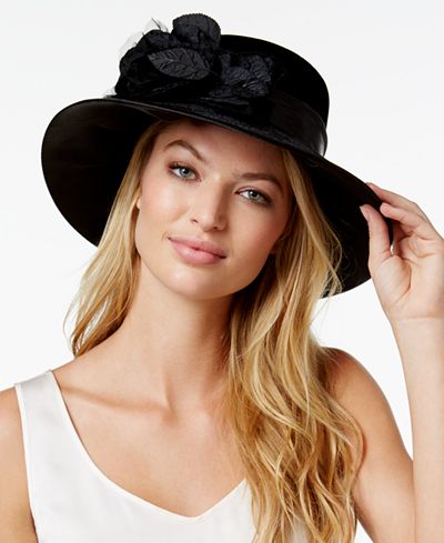 August Hats Velvet Graceful Wide-Brim Dress Hat