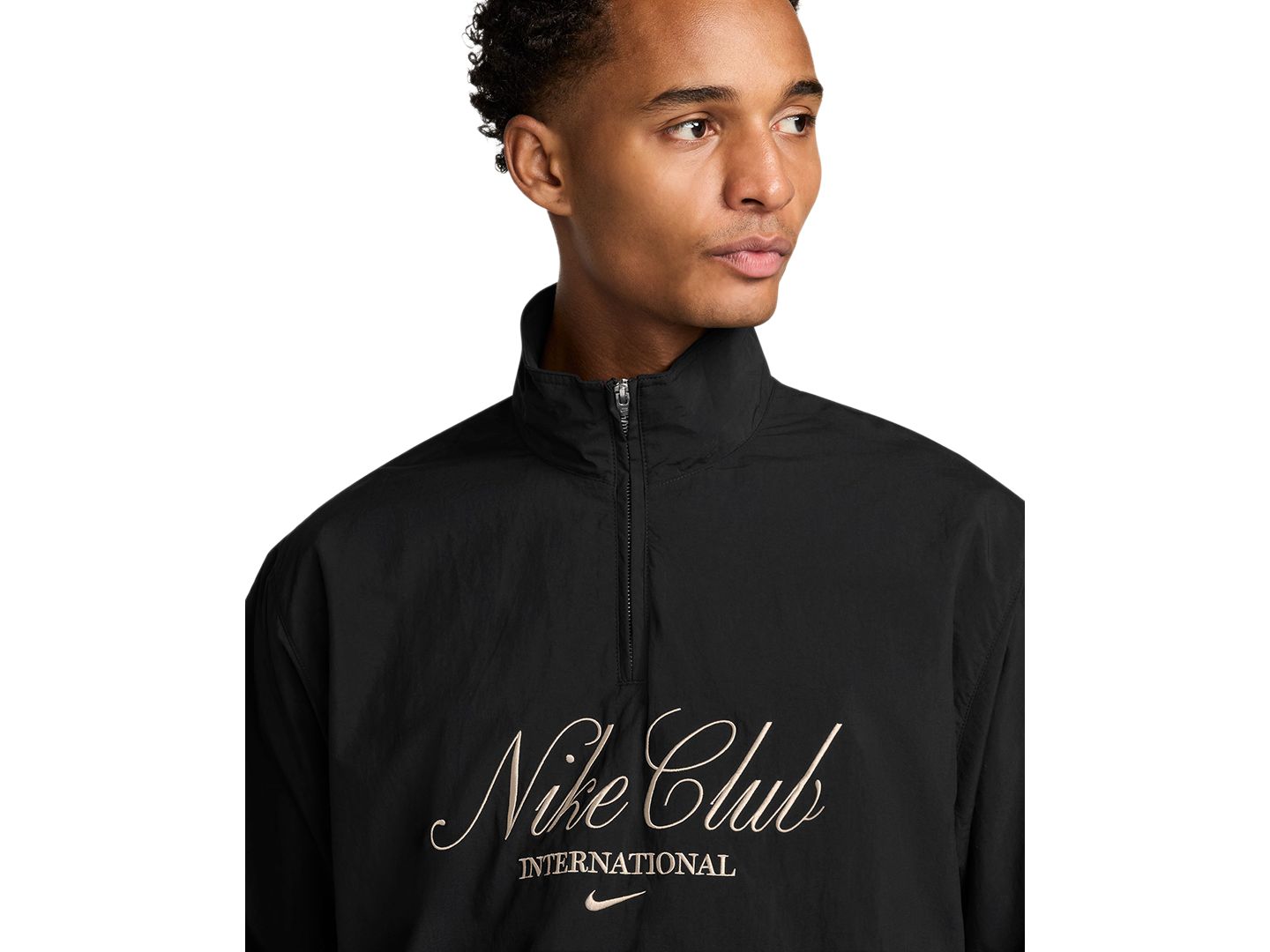 Мужская куртка Nike Club Half-Zip Track, цвет: Чёрный — фото 2