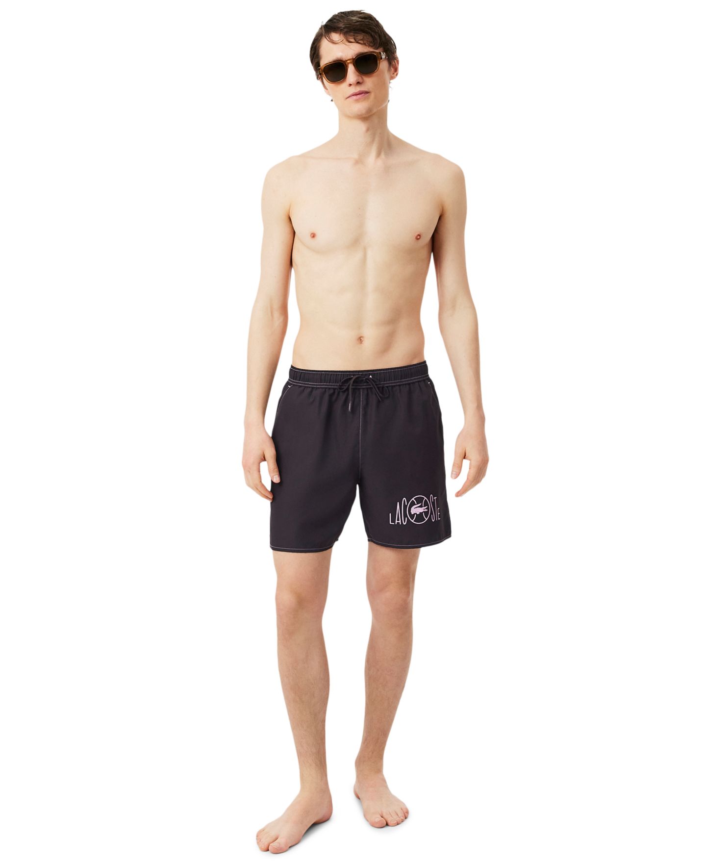 Пляжные шорты Waistband для мужчин — Lacoste, цвет: Коричневый — фото 2