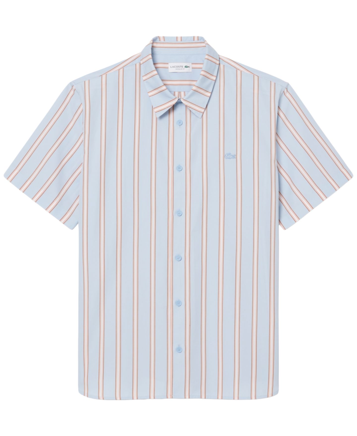 Мужская рубашка Lacoste Short-Sleeve Striped, цвет: Шамбре — фото 5