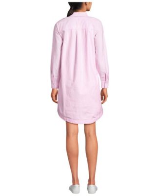 womens oxford shirt dress Lands' End Women's Oxford Long Sleeve Button Front Shirt Dress
