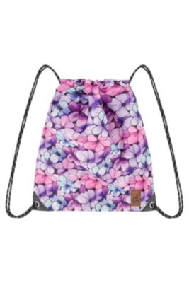 Little Girl Floral Durable Lightweight Drawstring Bag