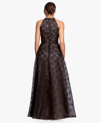 long sleeve black lace maxi dress Rabanne Black Lace Jersey Long Sleeve Maxi Dress