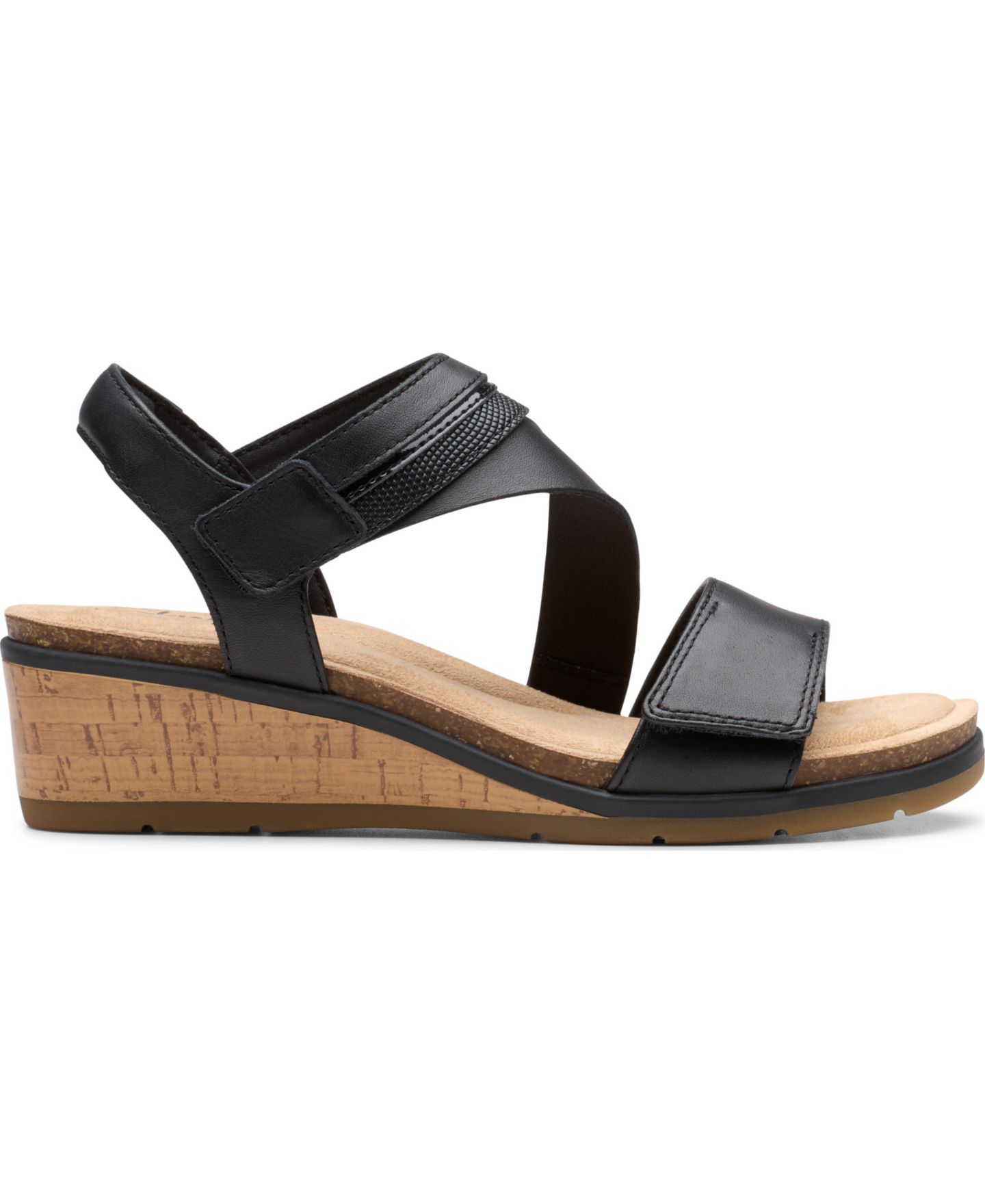 Женские сандалии Clarks Kacha Wave Round Toe, цвет: Чёрный кожаный — фото 2
