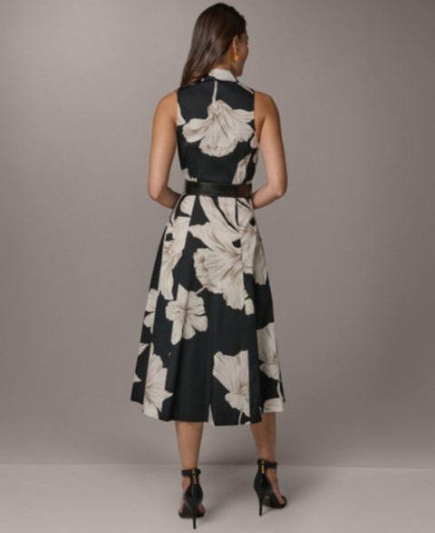 Женские Donna Karan New York Petite Belted Sleeveless Shirt-Dress