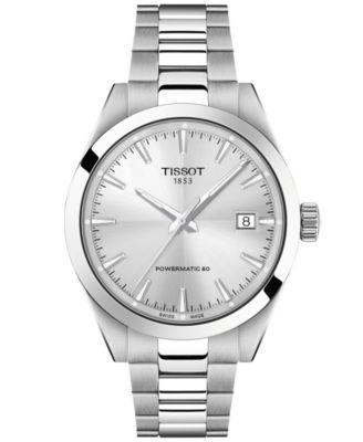 Men's Round Silver Stainless Steel Watch 38mm