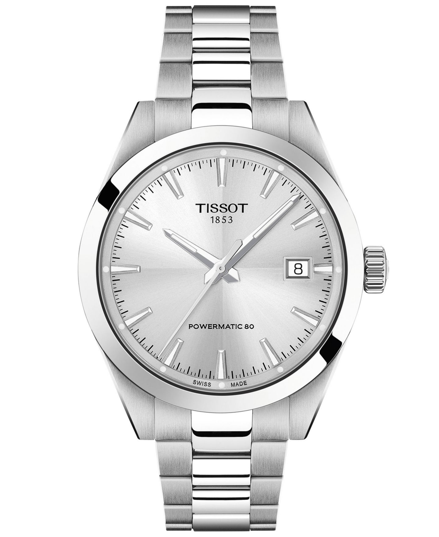 Мужские часы Tissot Round Silver Stainless Steel Watch 38mm — фото 1