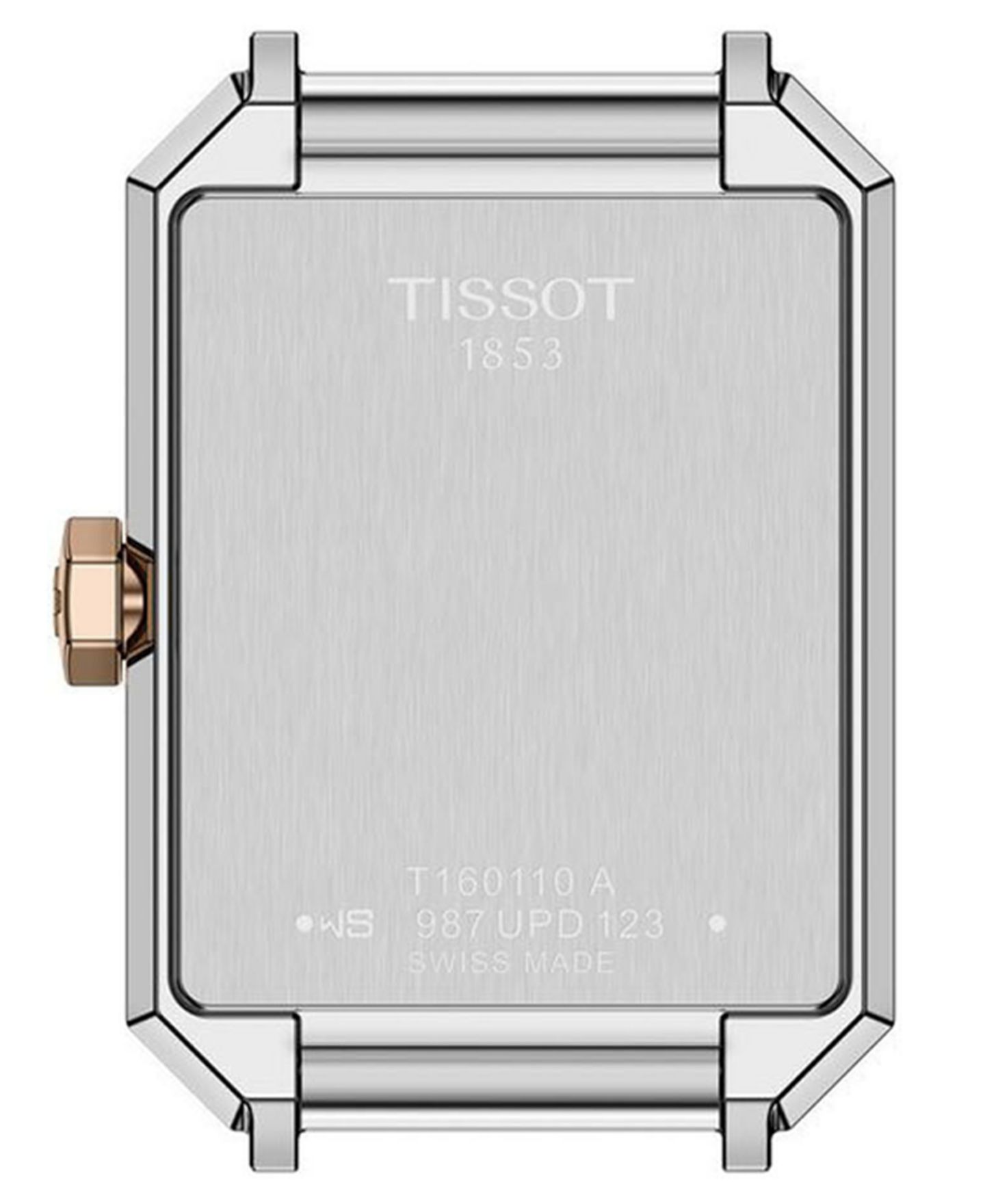 Женские прямоугольные часы Tissot со стальным корпусом серебристого цвета, 21.8 мм — фото 2
