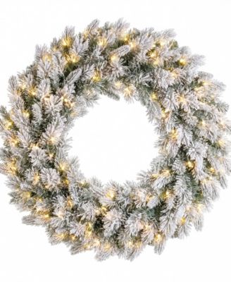 36" Pre-Lit Wreath with Glitter Finish