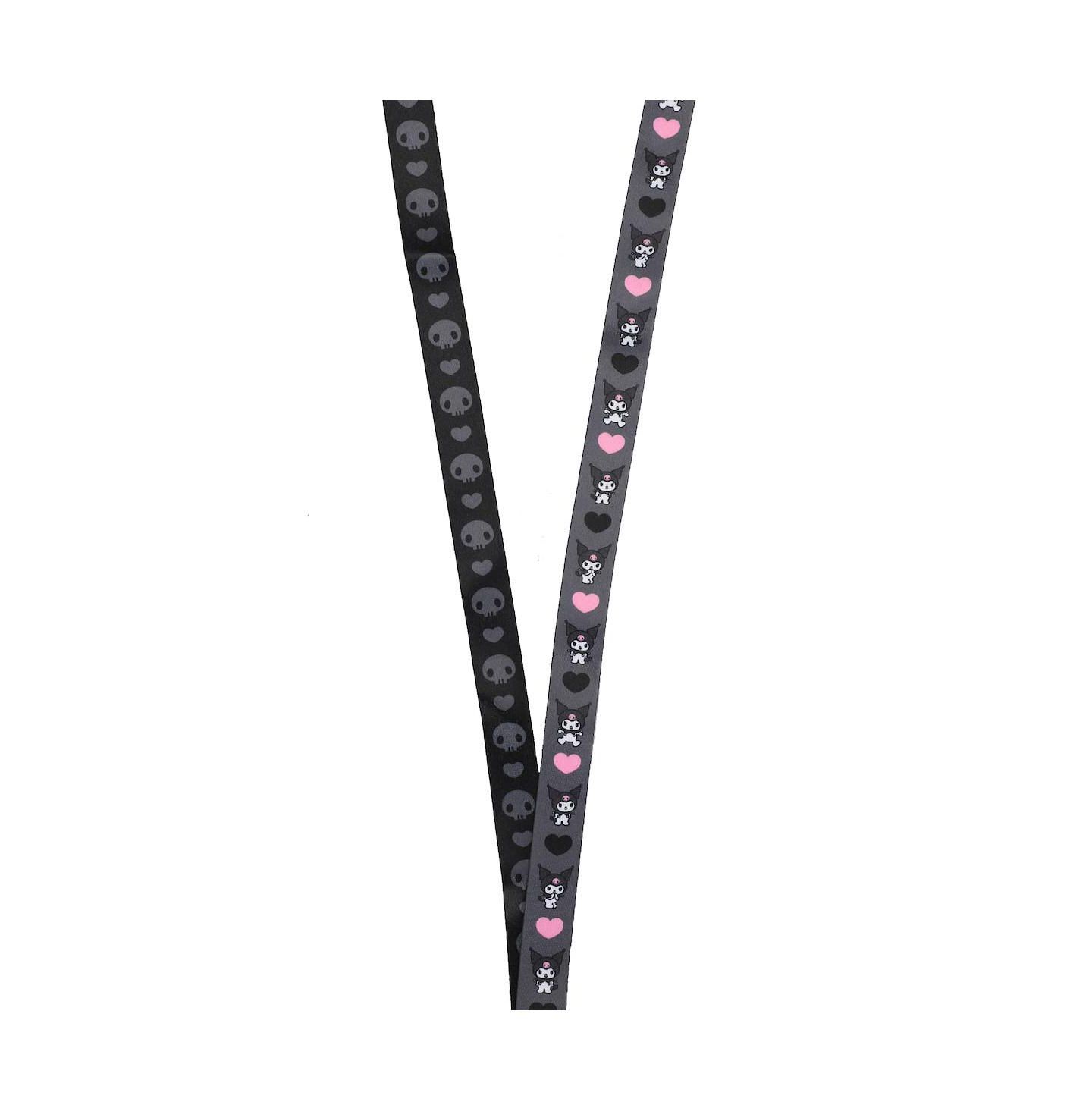 Женские брелоки Kuromi Hearts and Skulls Black Lanyard With Character Charm, цвет: Разноцветный — фото 6