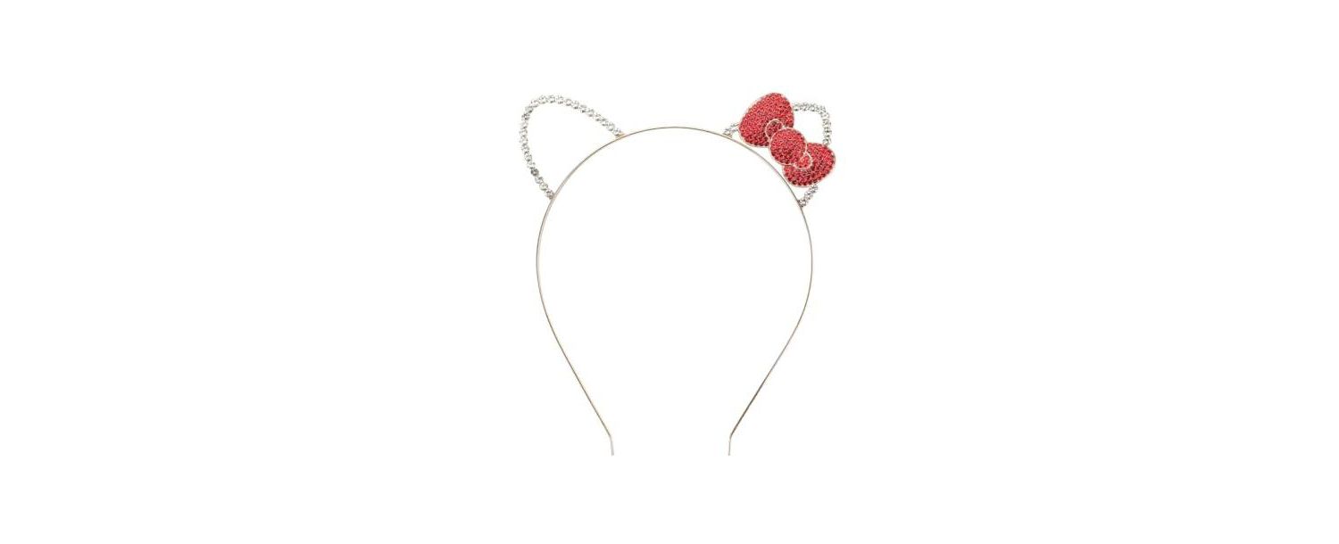 Ears and Bow Cosplay Glitzy Metal Headband
