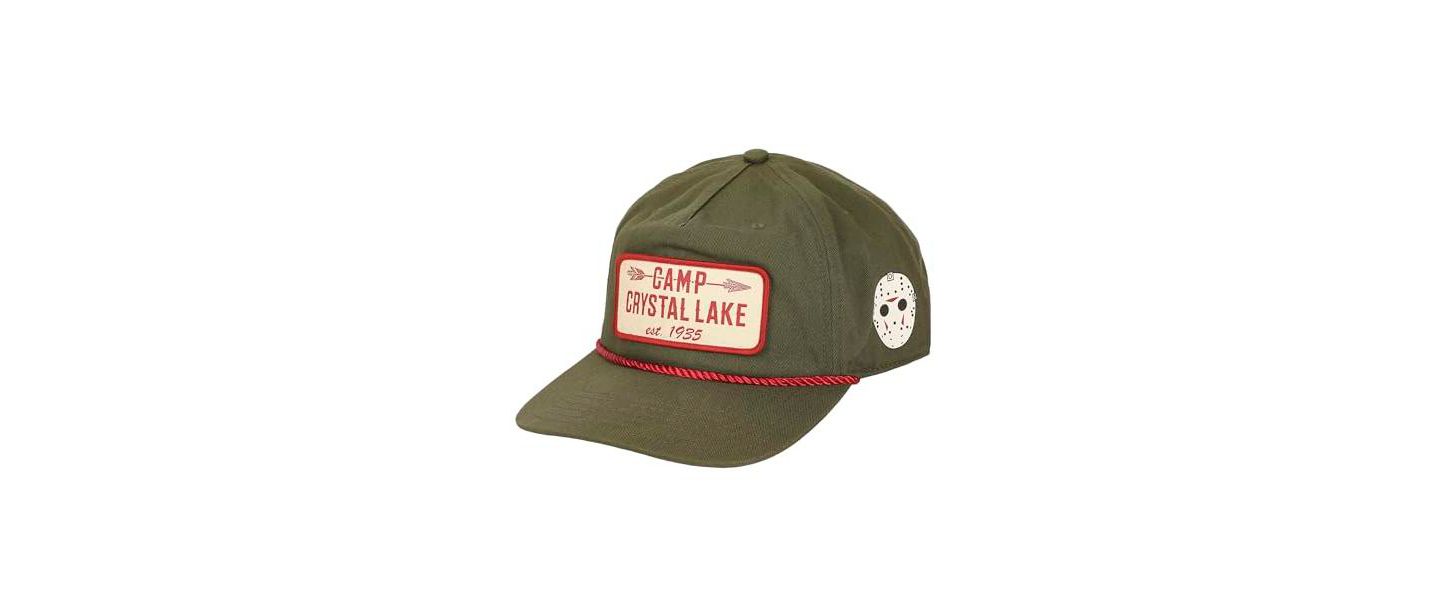 Мужская кепка Friday The 13th Camp Crystal Lake Badge Green Retro Grandpa Snapback Hat, цвет: Зелёный — фото 3