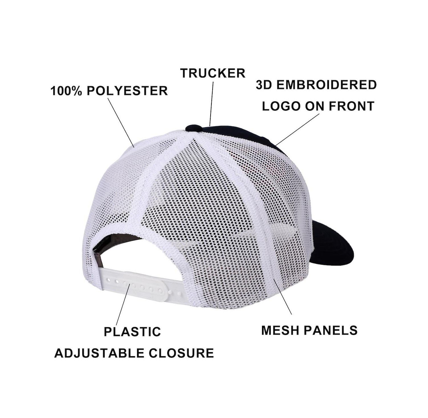 Men's 3D Embroidered Logo Navy Trucker Hat
