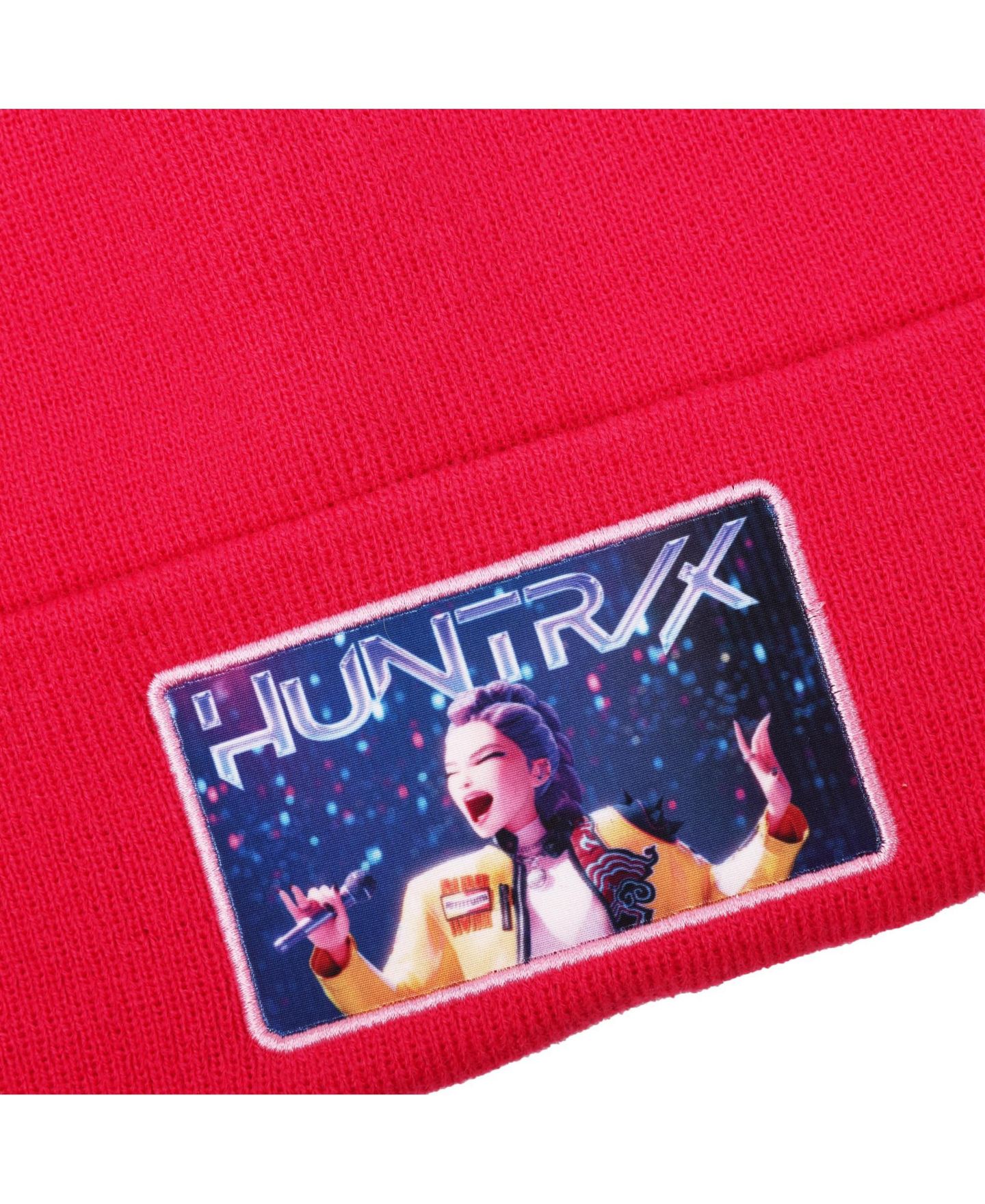 Мужская шапка KPop Demon Hunters Huntr/x Hot Pink Cuff Knit, цвет: Розовый — фото 5