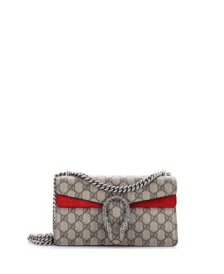 GUCCI シルバー フリンジミュール 37 保存袋付き Pre-Owned Gucci Small Dionysus Bag GG Coated Canvas with Crystal