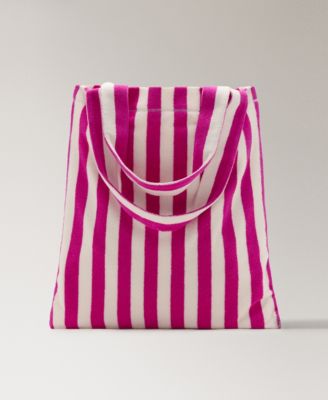 Women's Striped Terry Cotton Tote Bag