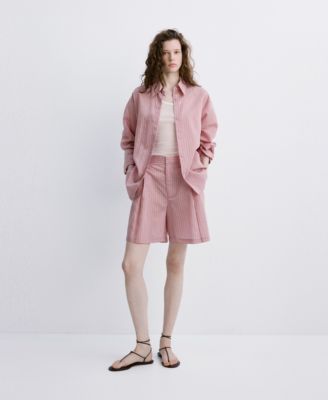 Women's Straight Pinstripe Bermuda Shorts