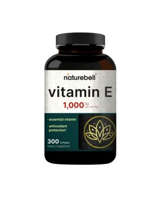 NatureBell Vitamin E 1000 Iu 300 Softgels Antioxidant - 120 Servings