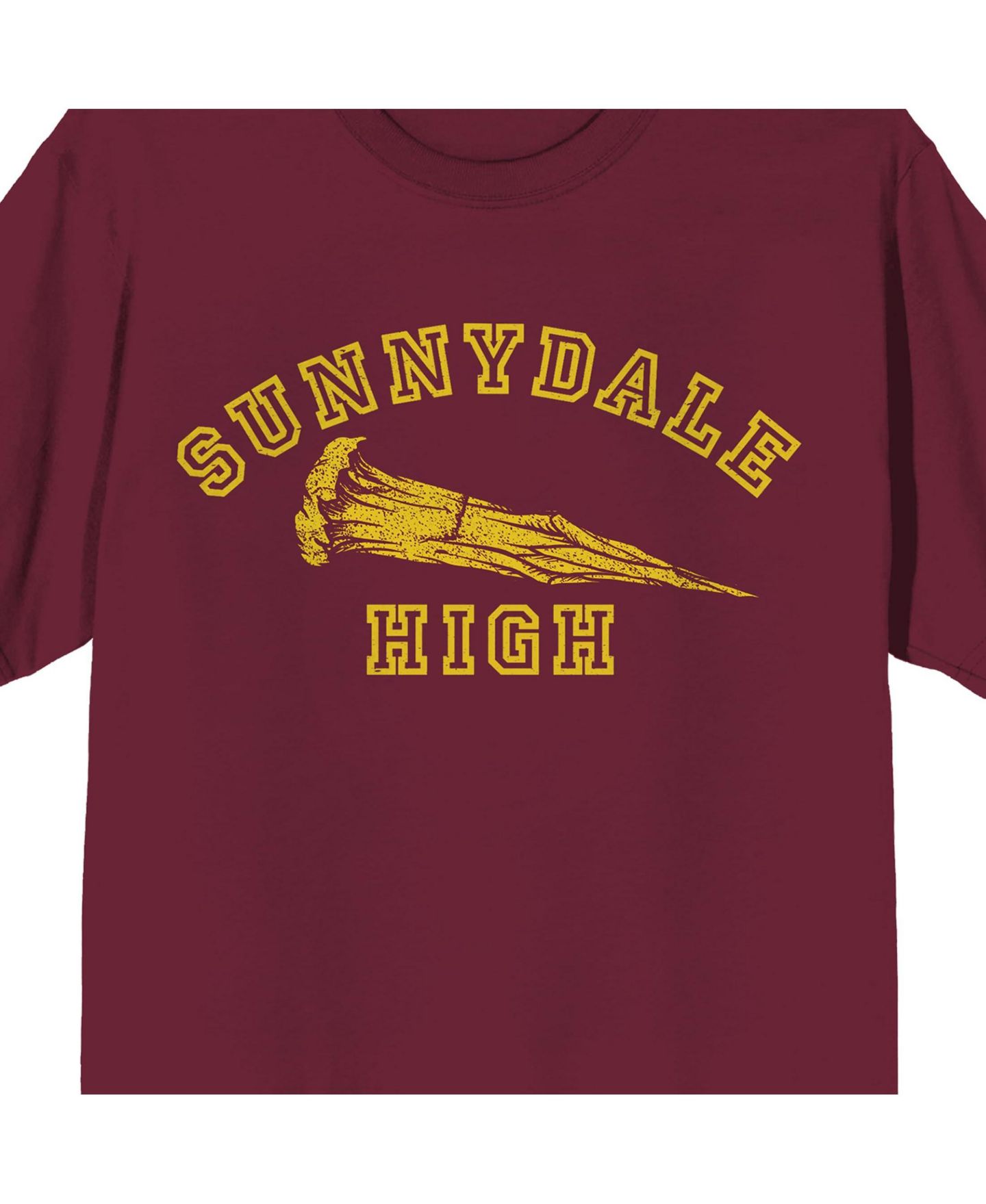 Мужской топ Buffy The Vampire Slayer Sunnydale High Adult Crew Neck Short Sleeve, цвет: Тёмно-бордовый — фото 5