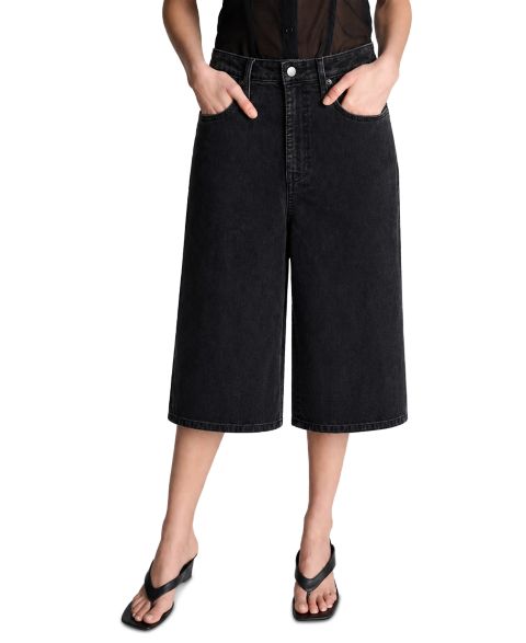Женские шорты Kenneth Cole Wide Leg High Rise Long Denim Shorts, цвет: Варёный
