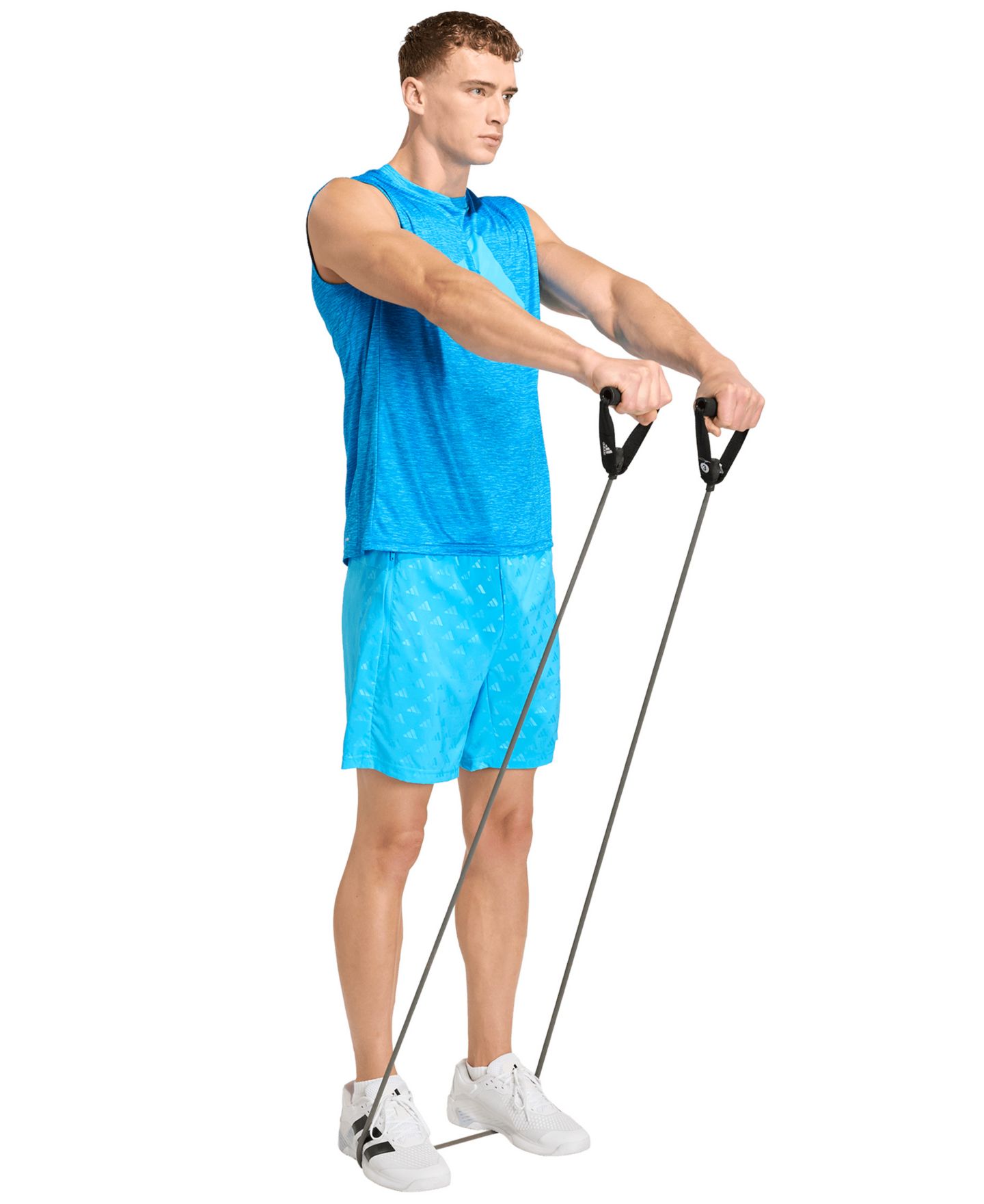 Мужские шорты adidas Workout Essentials Brandlove Woven, цвет: Аквамариновый — фото 2