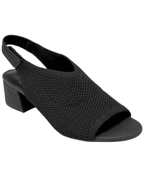 Женские сандалии Aerosoles Costi Slingback Block Heel, цвет: Чёрный вязаный / Искусственный нубуковый