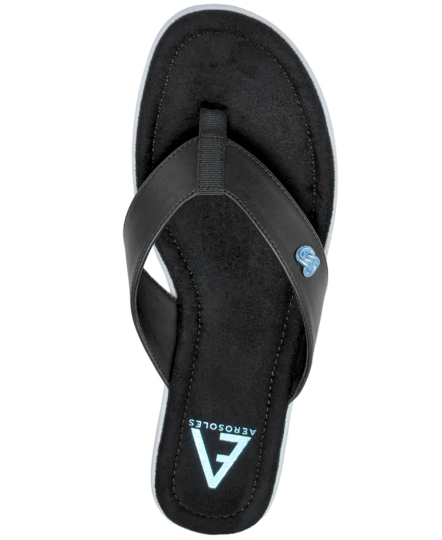 Женские сандалии Aerosoles Jordyn Slip-On Flip Flop, цвет: Чёрная искусственная кожа — фото 4