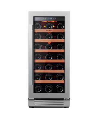 CaLefort 15 Inch Wine Cooler Refrigerator, 33 Bottle Capacity, Built In or Freestanding, Glass Door, 3.0 Cubic Feet