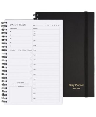 Planner Daily Agenda To Do List Hourly Schedule Spiral Appointment Book Elastic Closure Inner Pocket