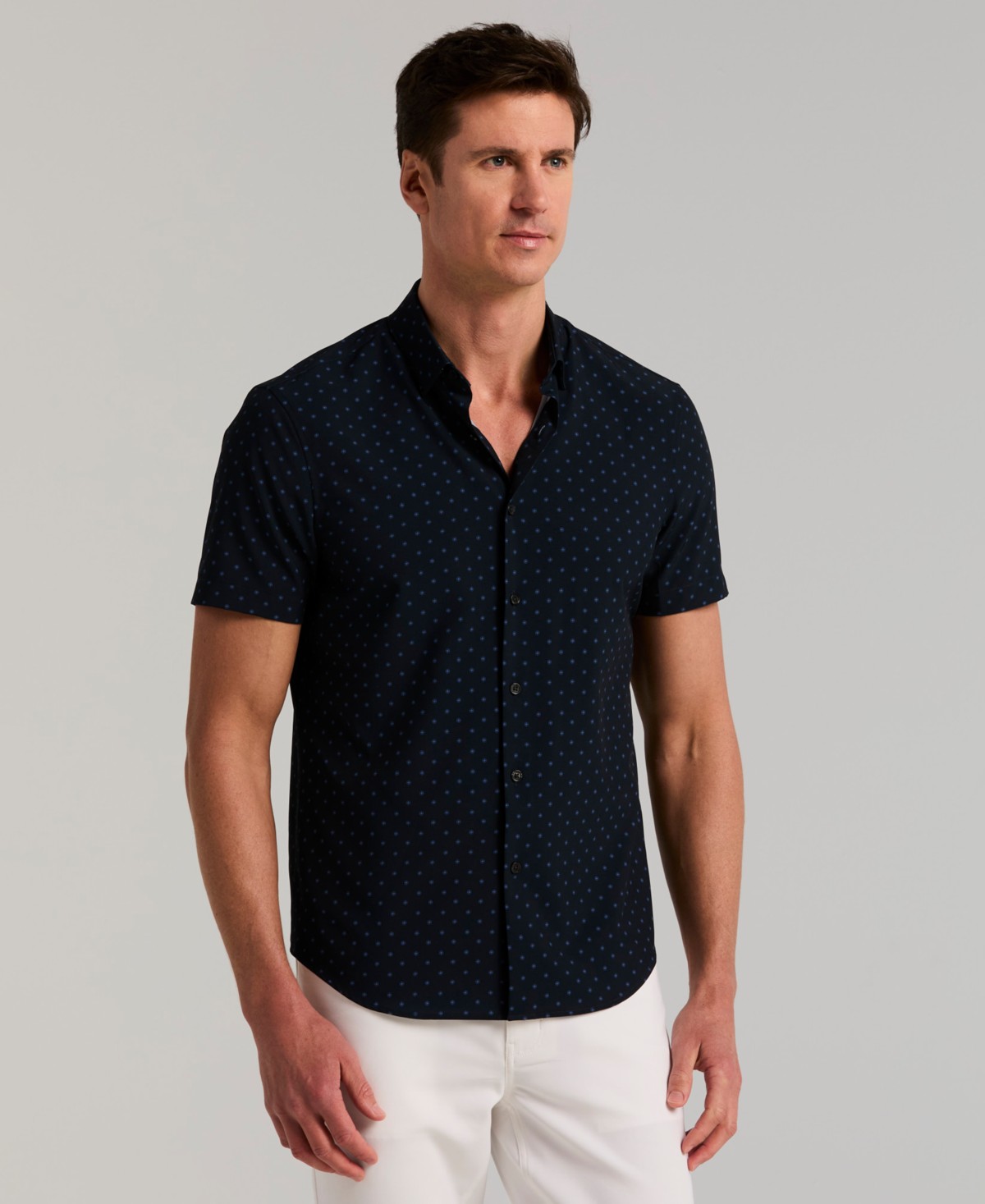Мужские Perry Ellis Men's Slim-Fit Hex Dot Print Shirt — фото 1