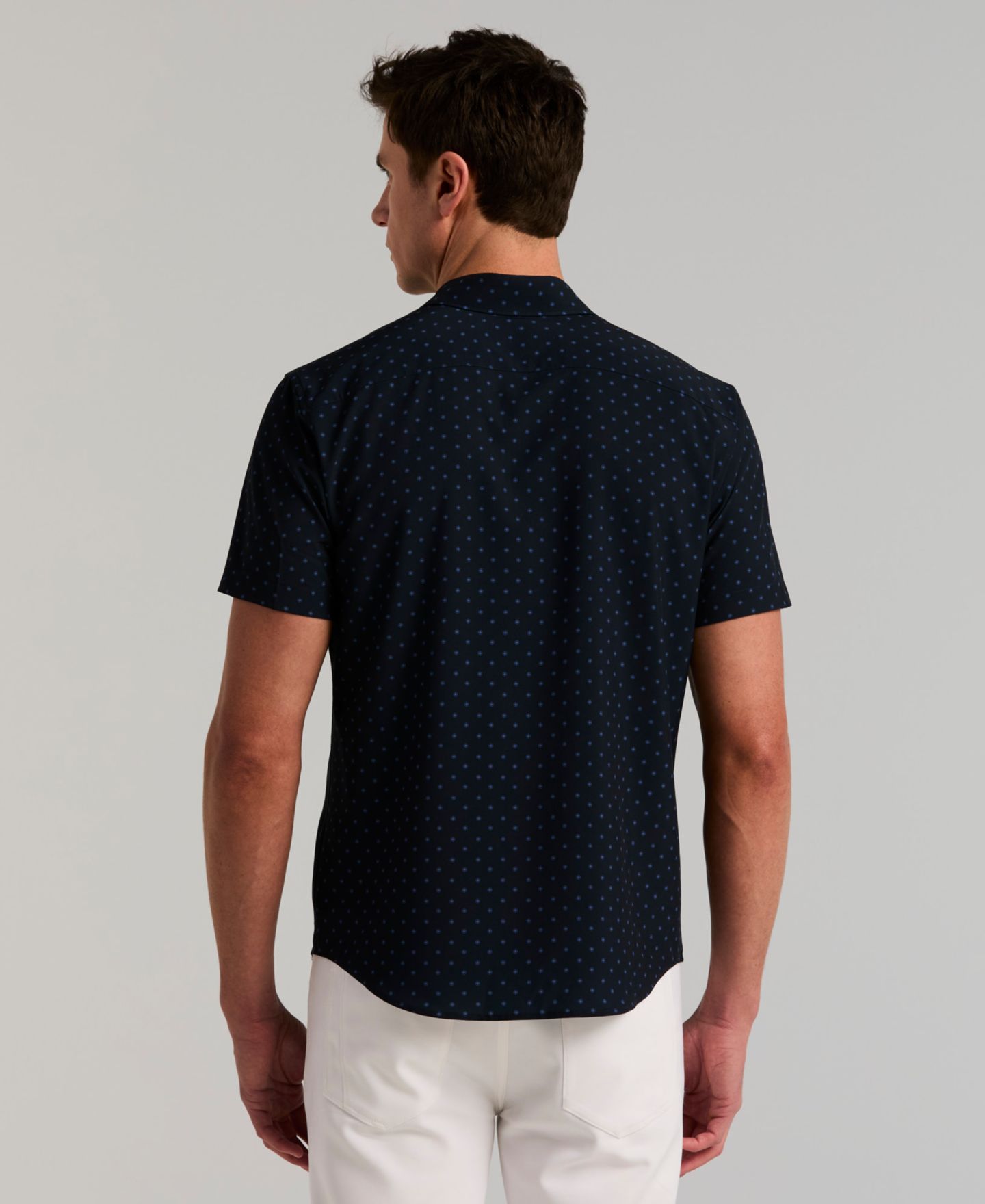 Мужская рубашка Perry Ellis Slim-Fit Hex Dot Print, цвет: Тёмный сапфировый — фото 4
