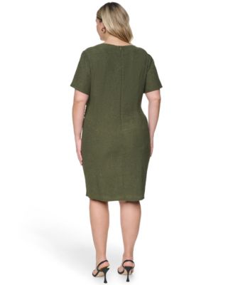 vince camuto green dress macys Vince Camuto Women's Square Neck Midi Dress - Green
