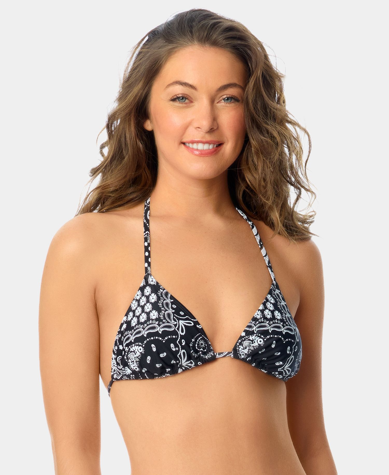 Women's Bandana Print Tunnel Triangle Swim Bikini Top