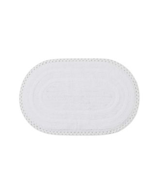 Camilla Crochet Border Oval Bath Mat, 21" x 34"