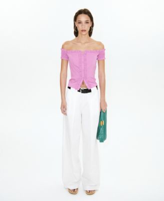 Women's Starring Hailey Bieber Ruffled Detail Top