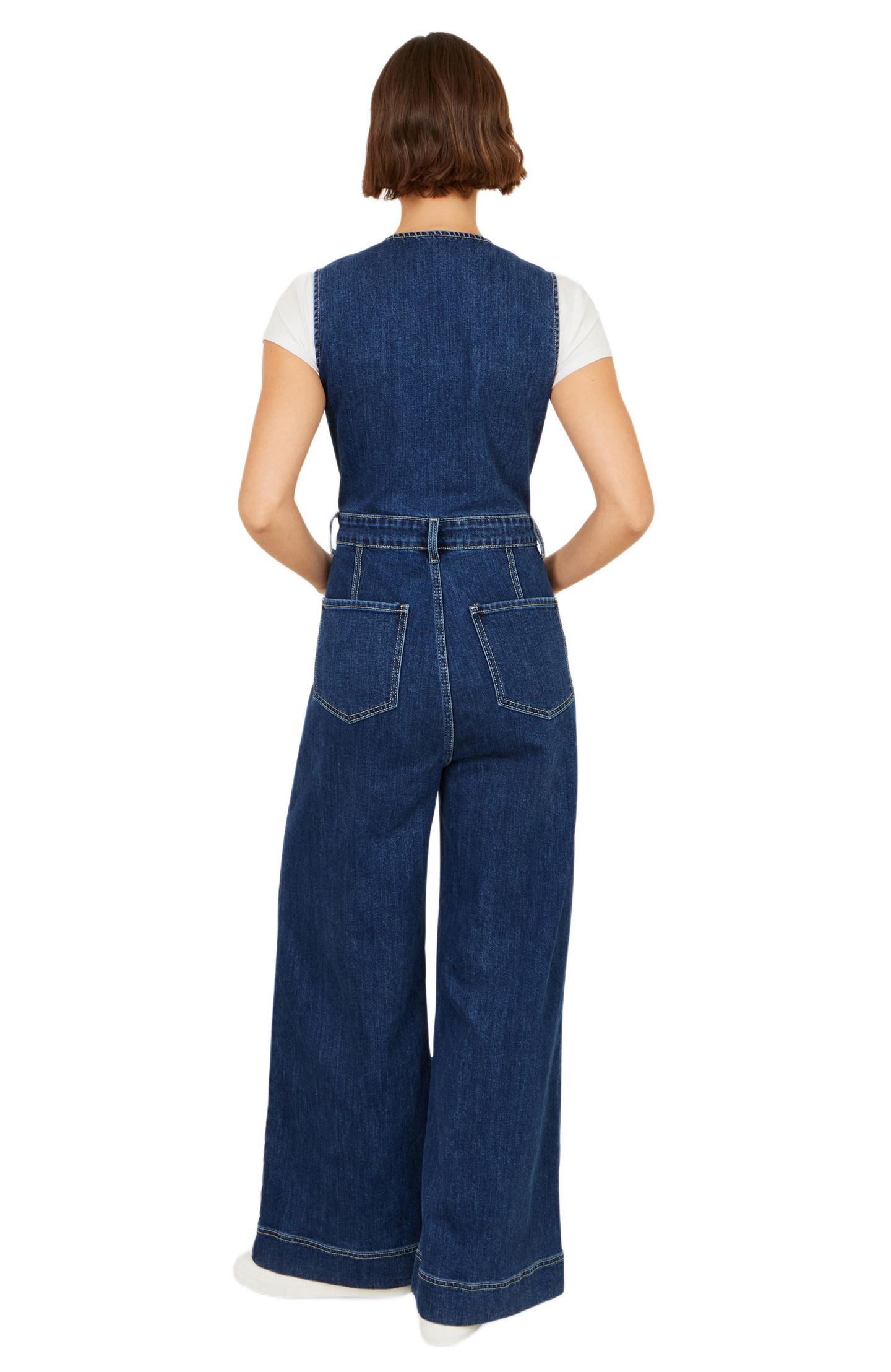 Женский комбинезон Yumi Denim Stretch Fitted Jumpsuit, цвет: Синий — фото 2