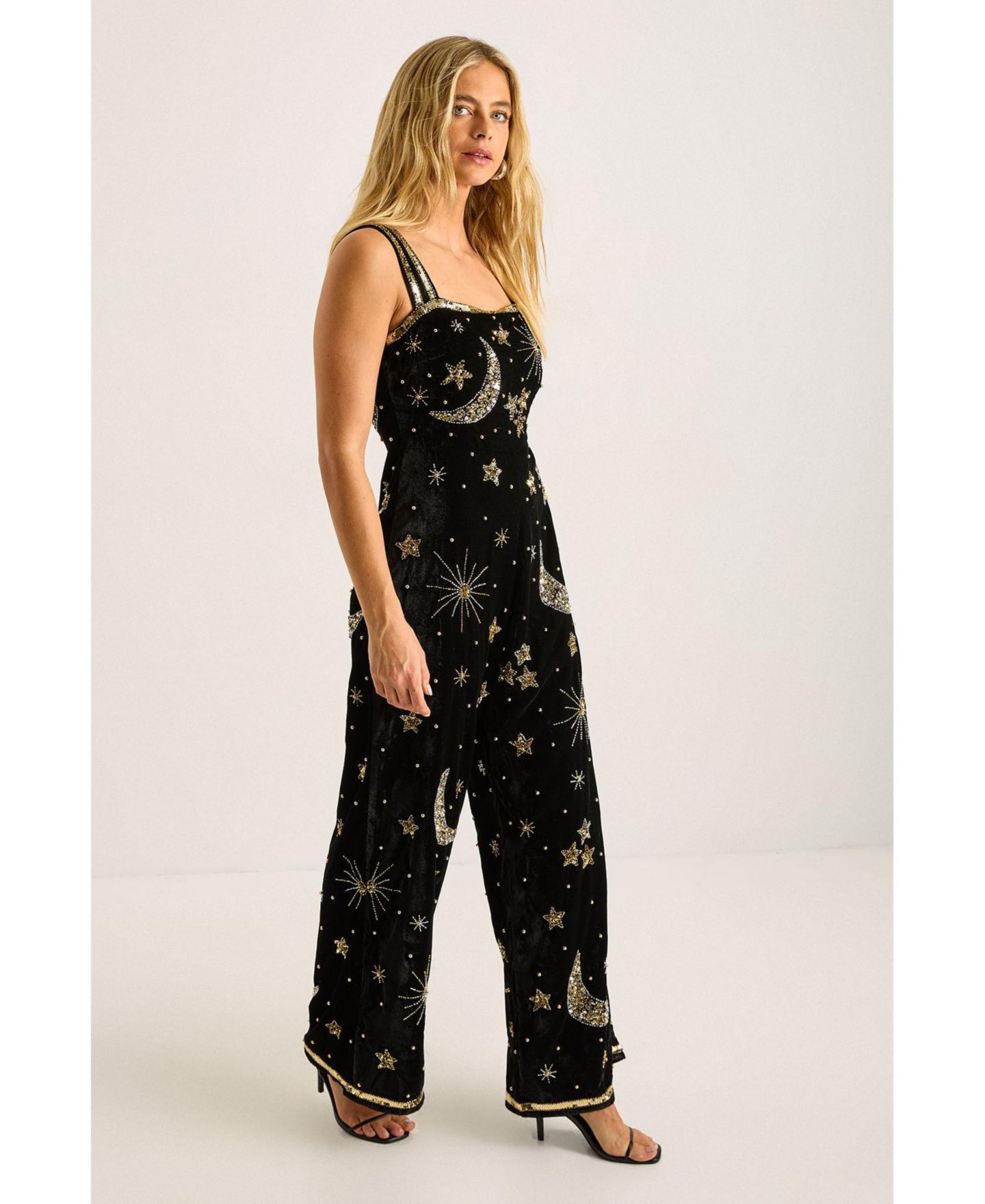 Женский комбинезон Nasty Gal Celestial Square Neck Jumpsuit, цвет: Чёрный — фото 4