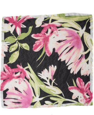 Brush Floral Square Scarf