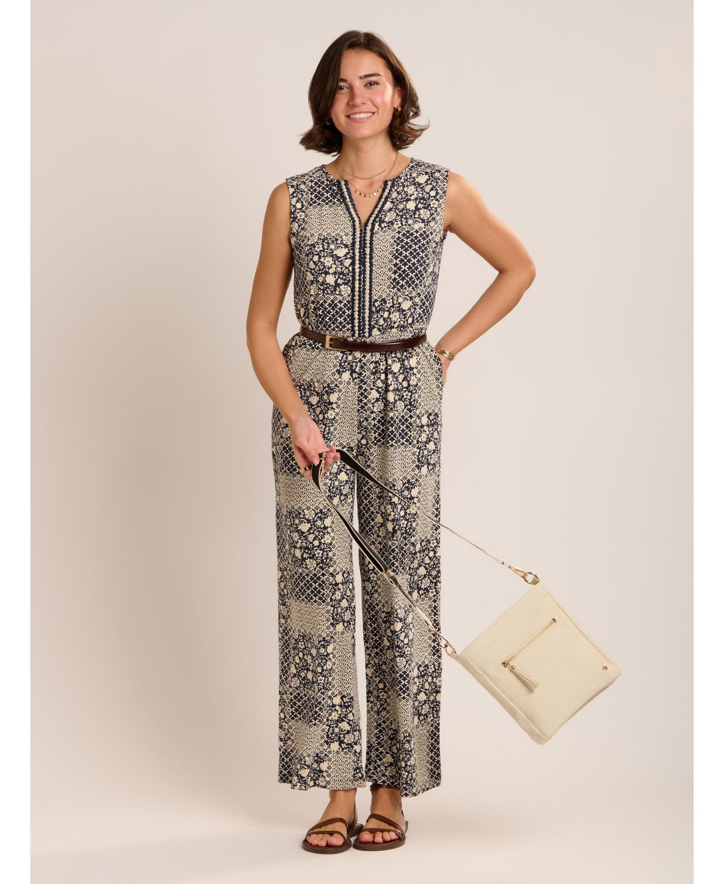 Женский комбинезон Brakeburn Amanda Printed Jumpsuit, цвет: Тёмно-синий — фото 6