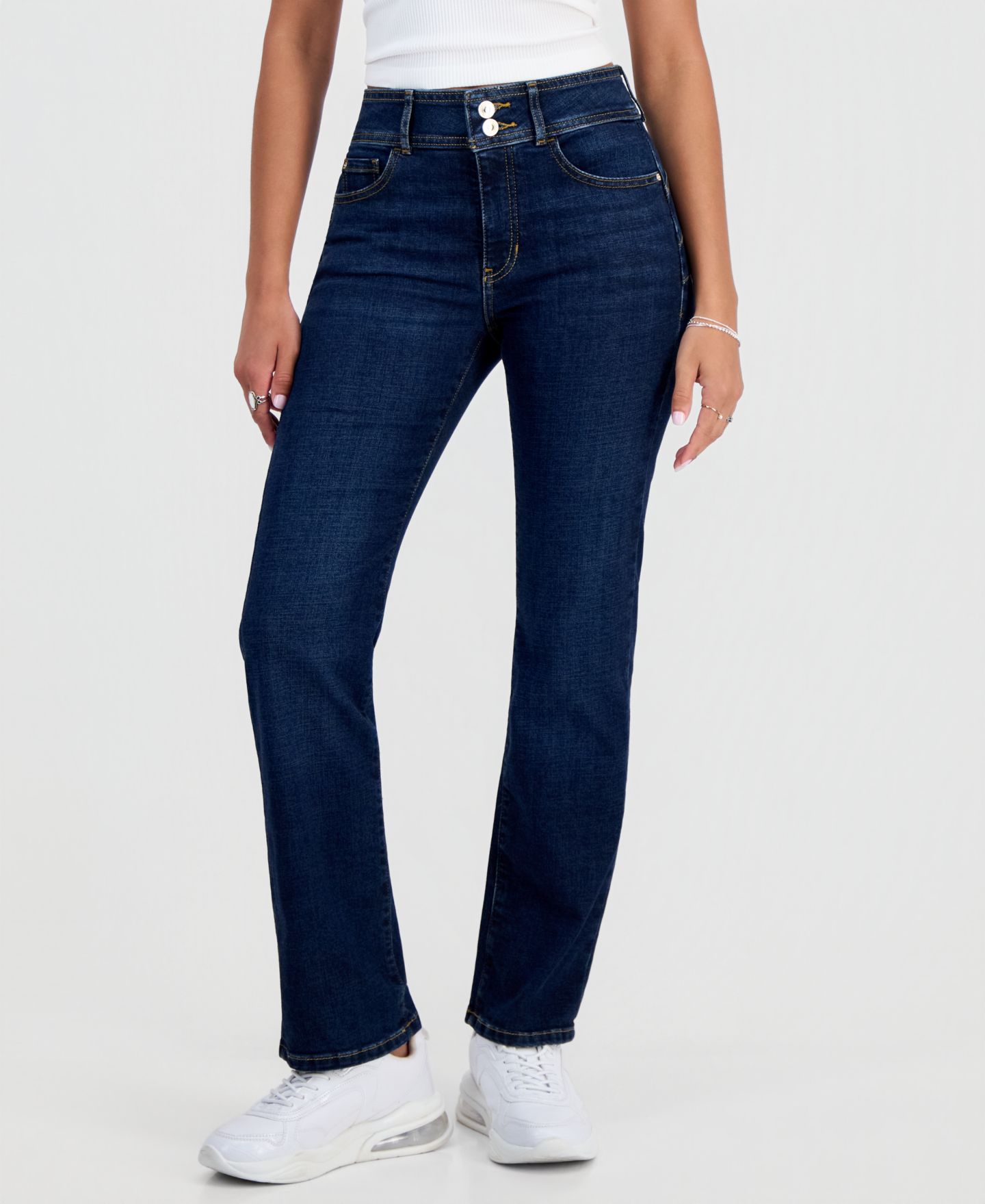 Женские джинсы GUESS Shape Up Mid-Rise Straight-Leg, цвет: The Wind Plain — фото 4