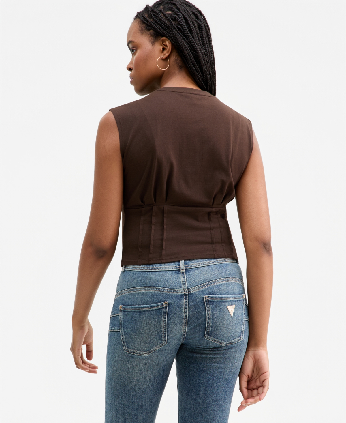 Guess Women's Karmen Cinched Sleeveless Corset Top