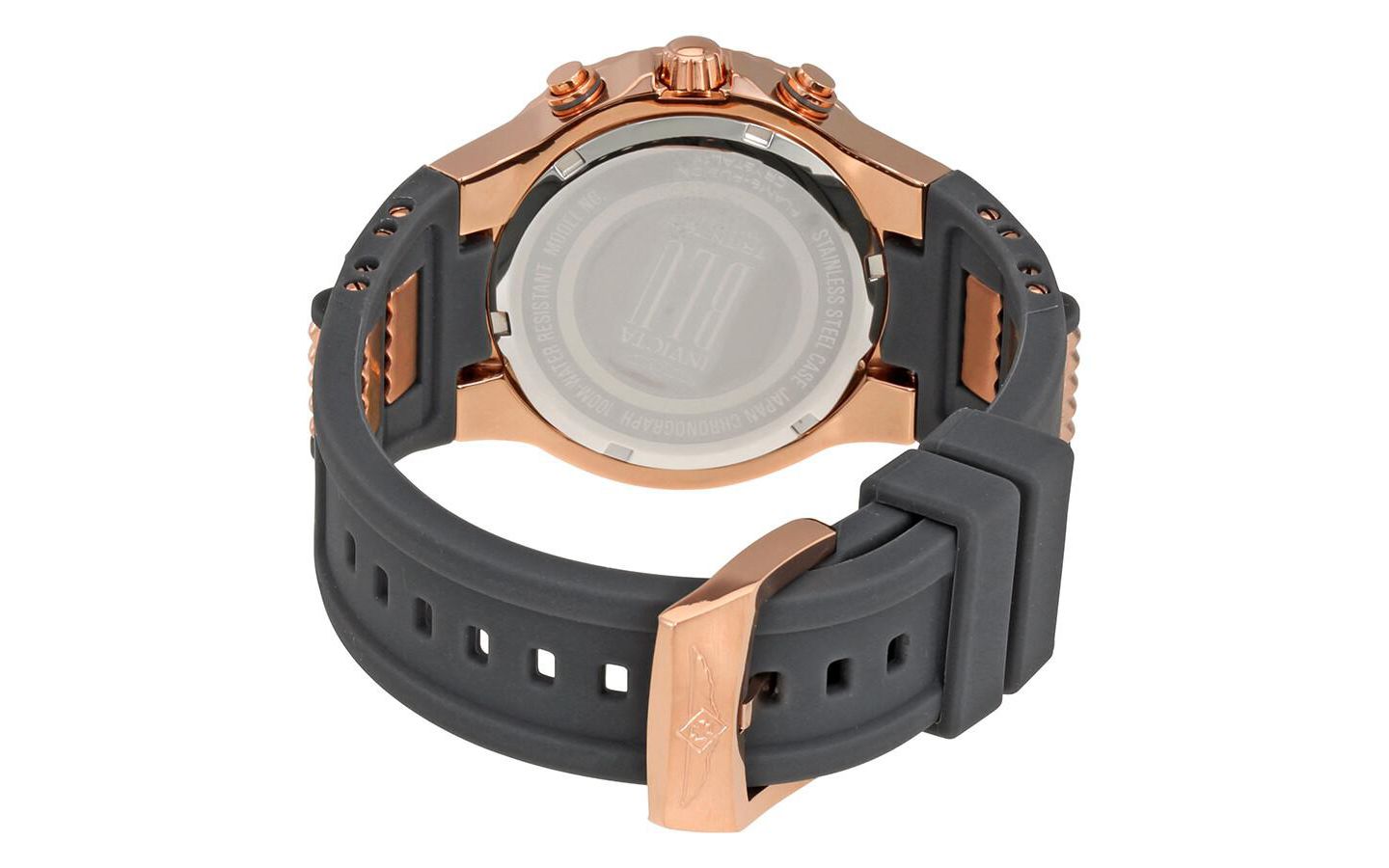 Мужские часы Invicta 24189 BLU Quartz 3 Hand Dial, цвет: Чёрный / Розовое золото — фото 3
