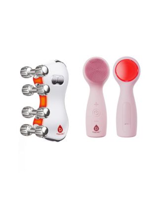 5-in-1 Skin Roller Massager With LED Light Therapy and 3-in-1 Facial Cleansing Device with 7 Color LED Light Therapy
