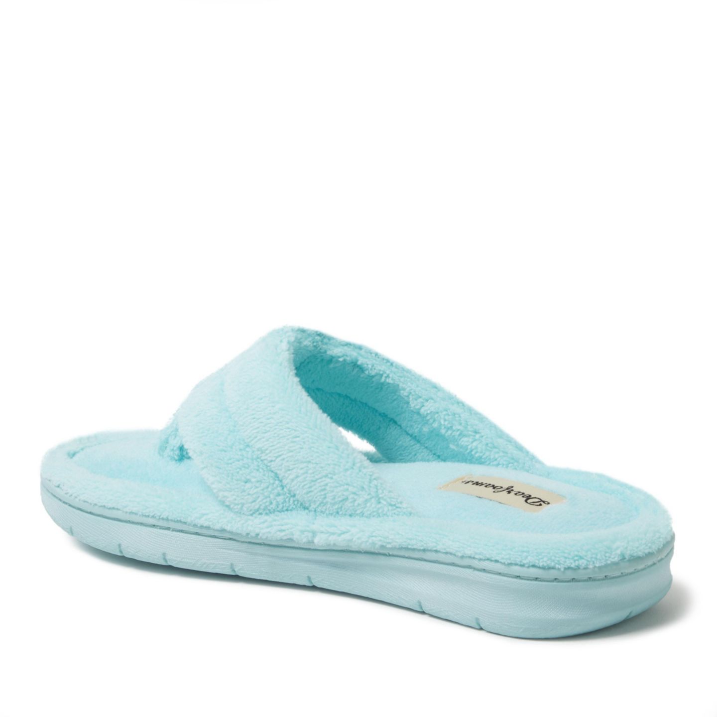 Женские тапочки Dearfoams Wrenley Terry Thong Flip Flop House Slipper, цвет: Синий — фото 2