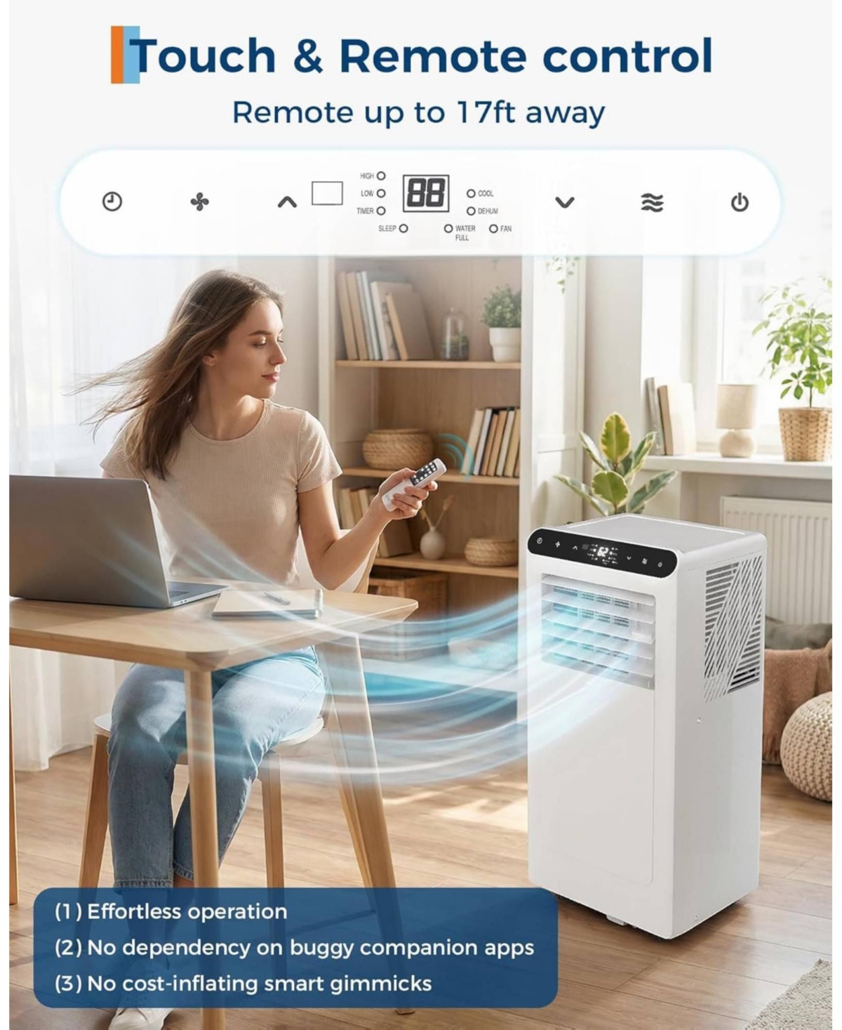 Xo 2-Piece Set of 8,000 Btu Portable Air Conditioners with 4-in-1 Cooling, Dehumidifier, Fan and Sleep Modes, Quiet 48 dB